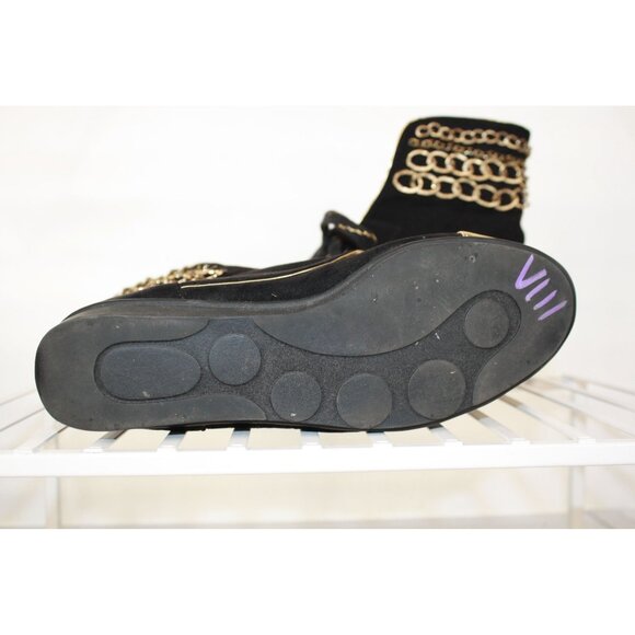 Joan Boyce Women's size 6.5 Metallic Black Ankle Boots with Metal Embellishments - Picture 8 of 10